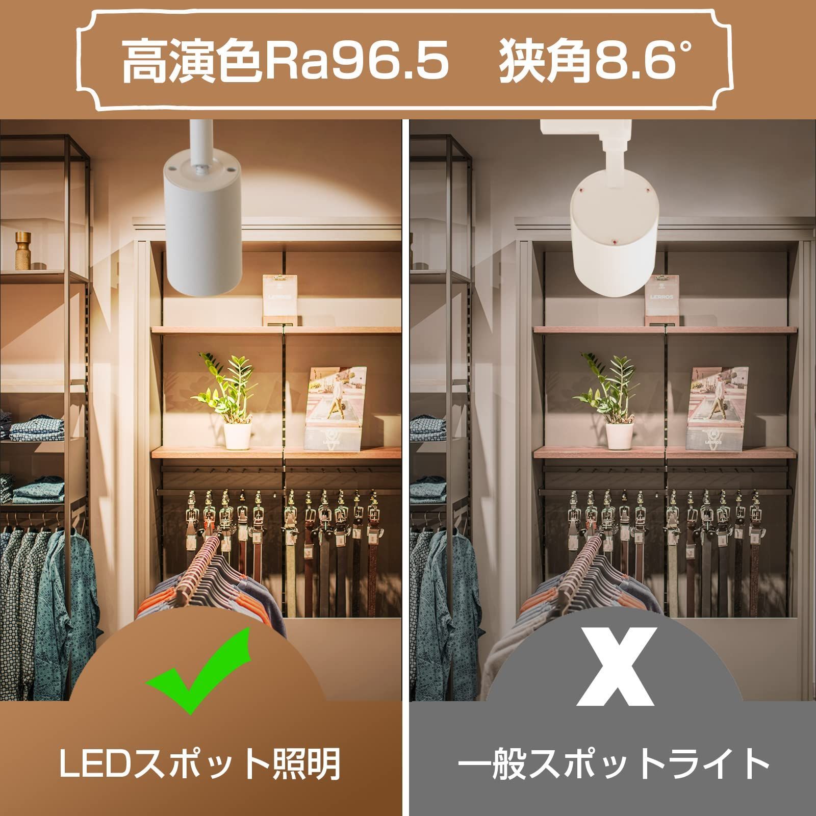 圧倒的の演色性Ra96.5