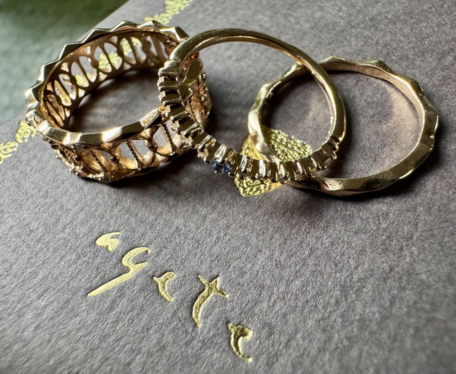 agete◇K10*11号*2008年クリスマス限定リング3点セット*アガット