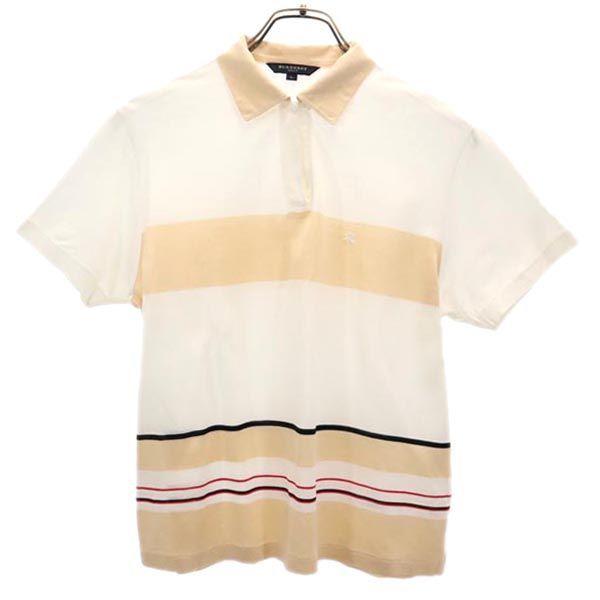 バーバリー ゴルフ 三陽商会 日本製 ボーダー柄 半袖 ポロシャツ L