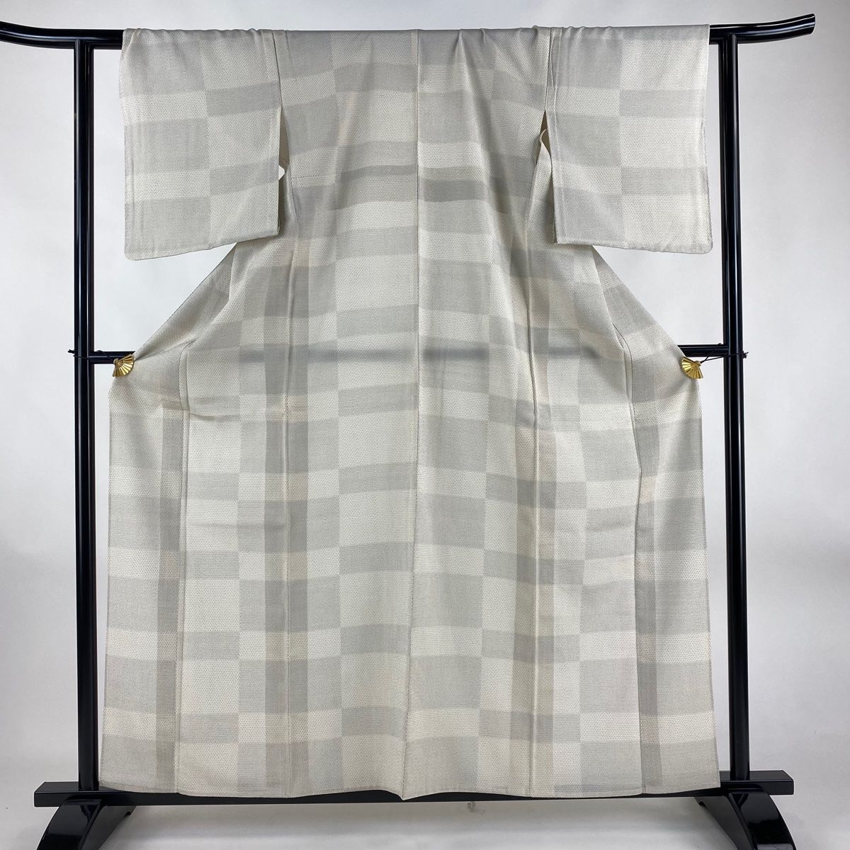 お召 身丈158.5cm 裄丈62.5cm S 袷 雪の中のきれ やまだ織 本塩沢 証紙  