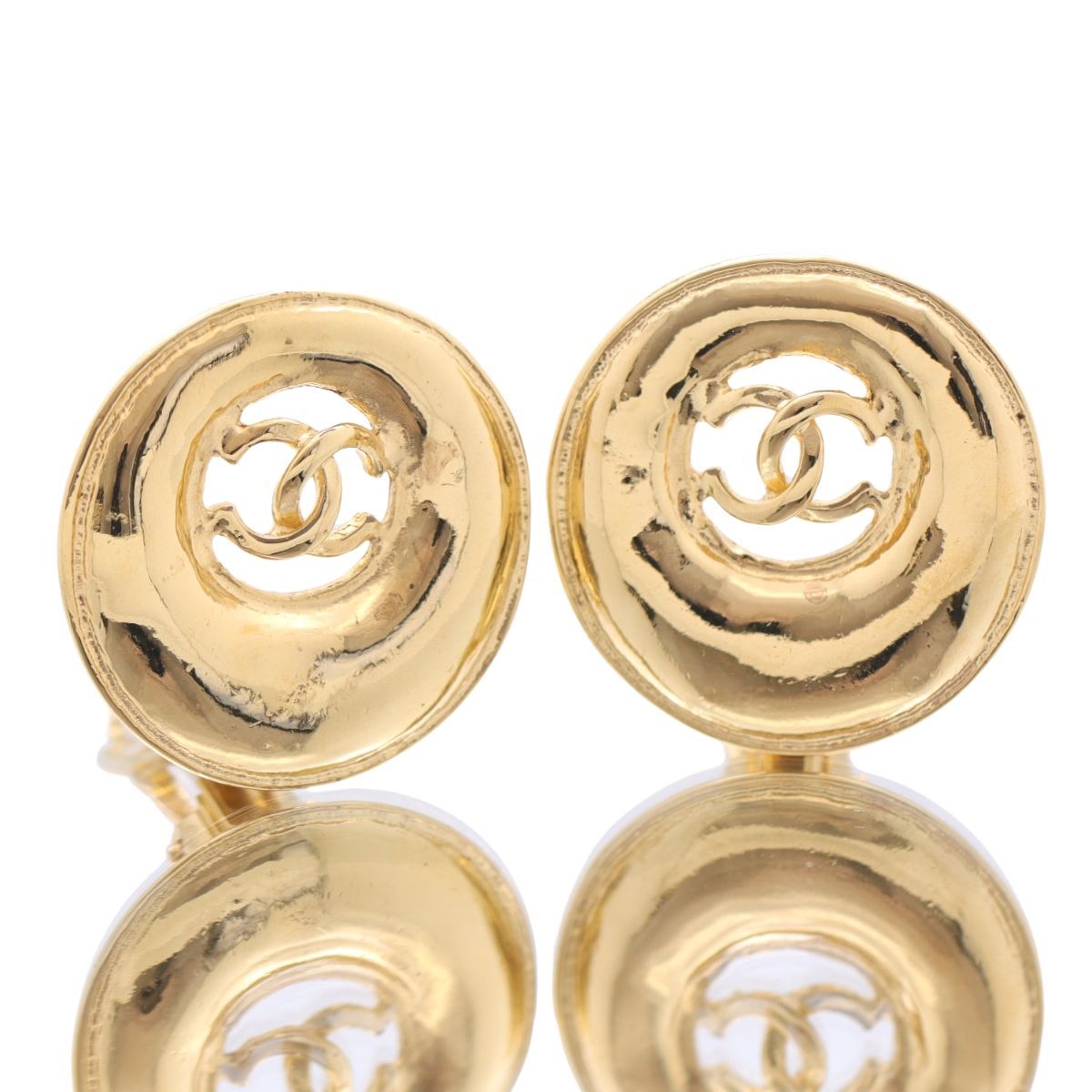 シャネル CHANEL ココマーク サークル イヤリング ゴールド 93P メタル 