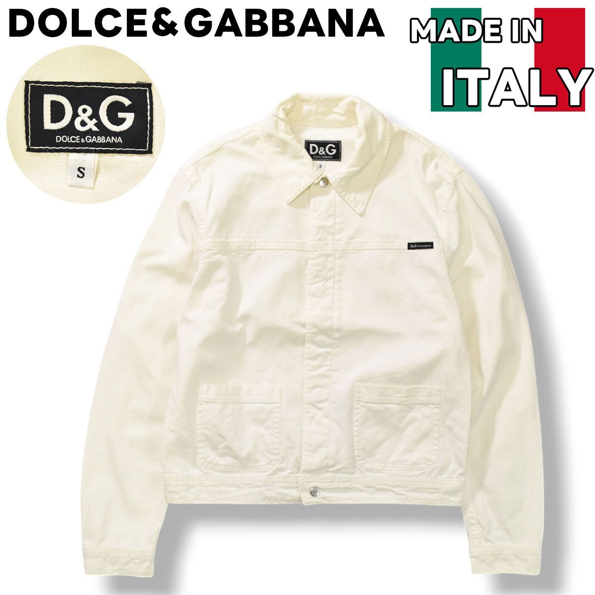 高級】 90s00s archive イタリア製 ドルチェアンドガッバーナ DOLCE＆GABBANA トラッカー コットン ジャケット S ホワイト  メンズ - メルカリ