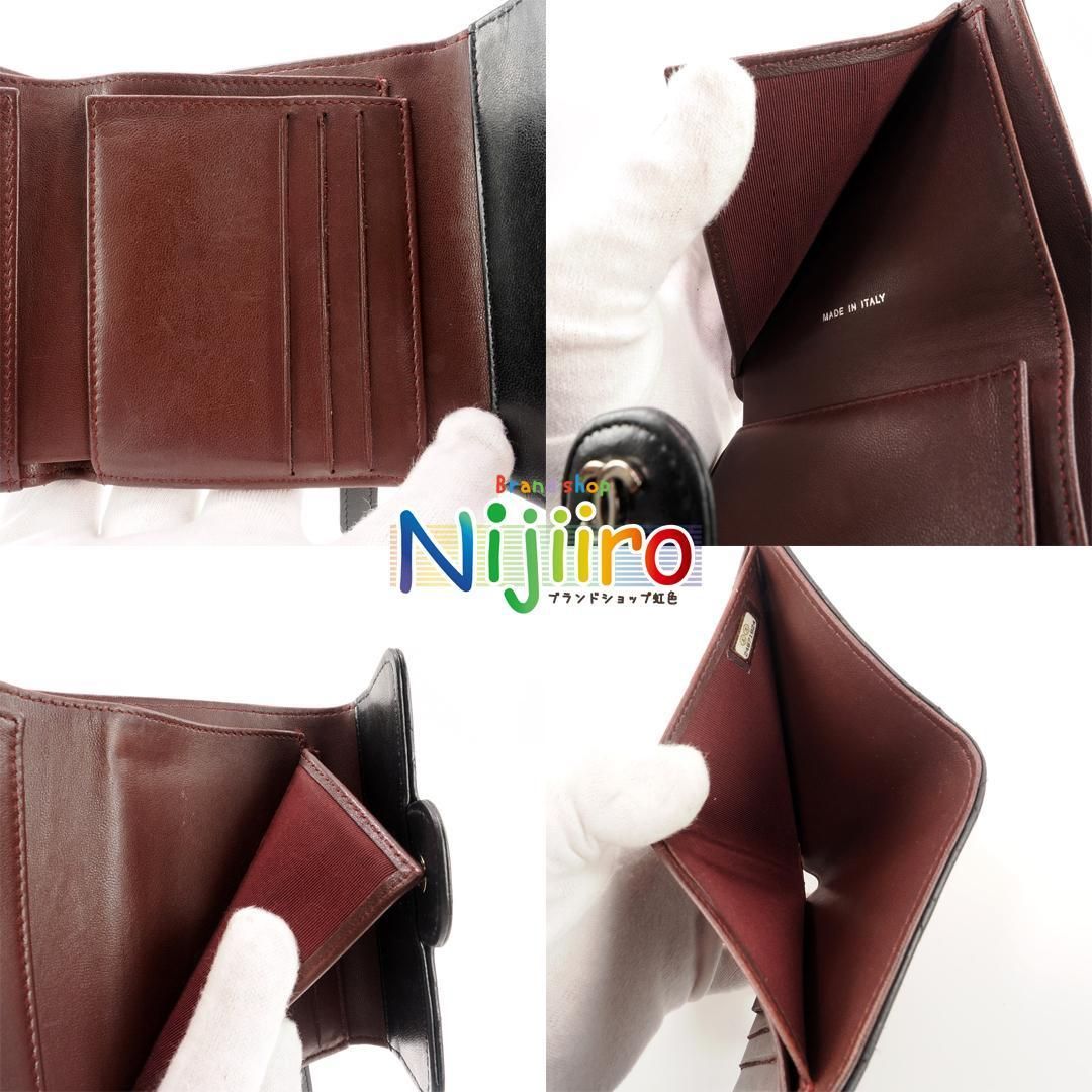 極美品】CHANEL マトラッセ ラムスキン ブラック 三つ折り財布 1639