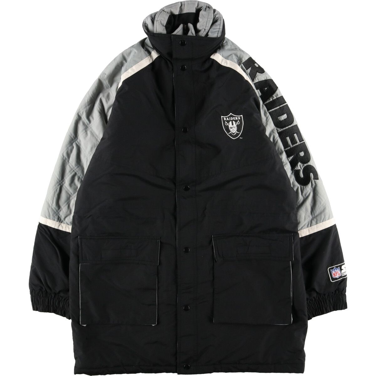 Raiders Starter ジャケット ブラック 90s 即購入お願いします STARTER USA製 レイダース スターター ナイロンスタジアム