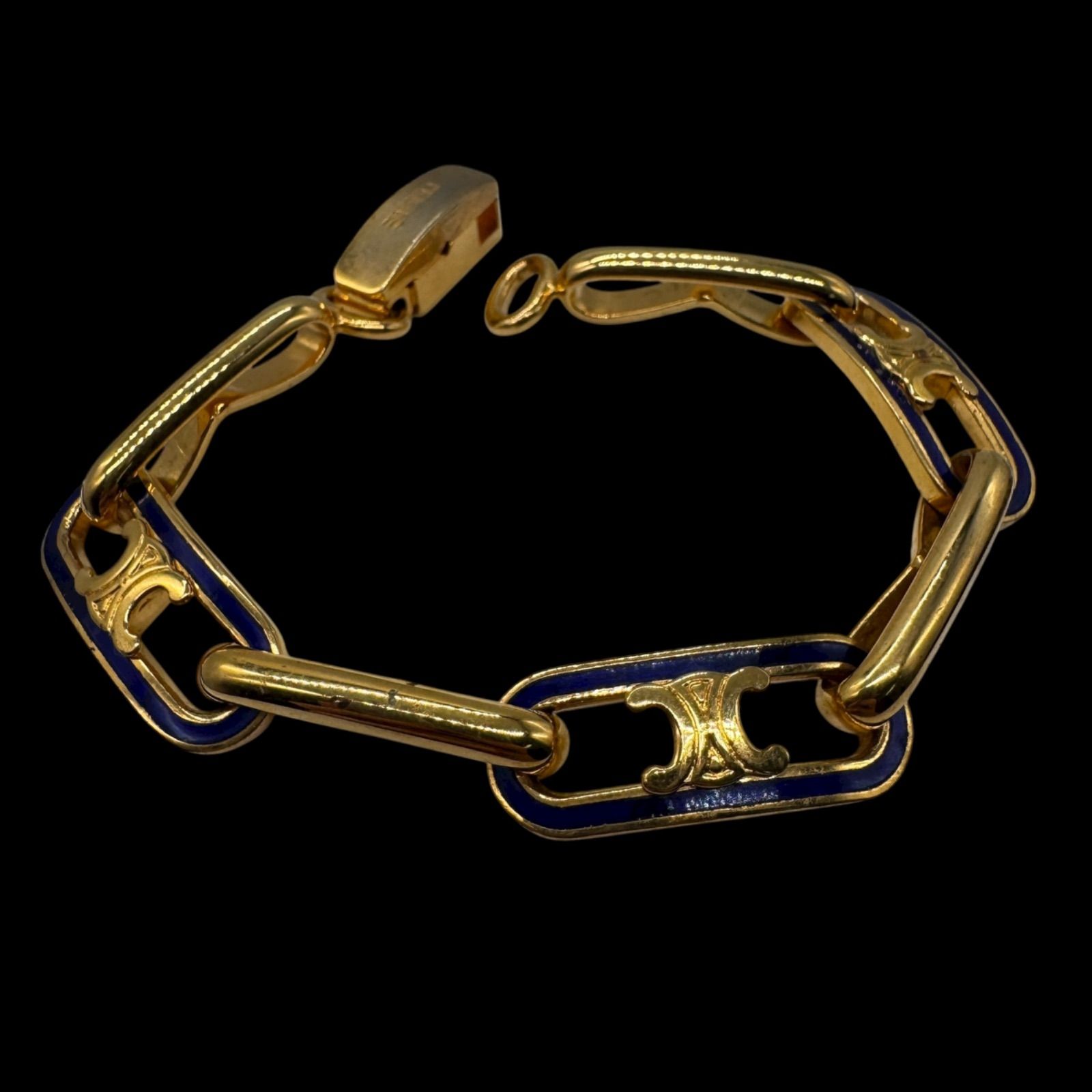 CELINE セリーヌ トリオンフ ツイスト ブレスレット ゴールド vintage