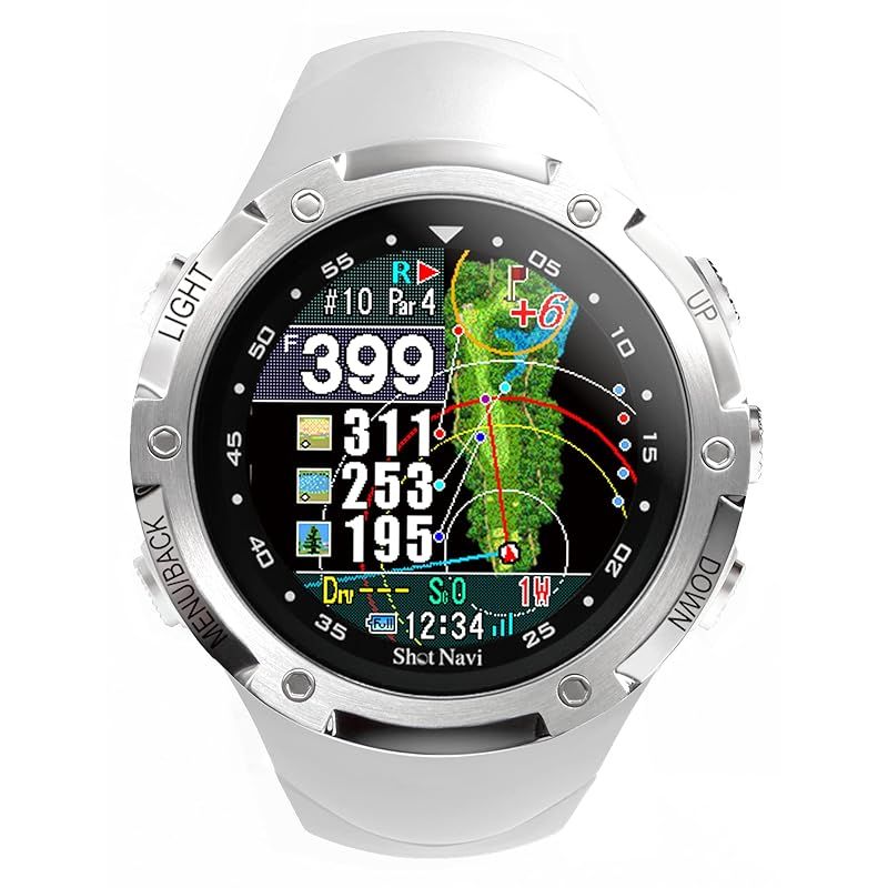 Shot Navi W 1 Evolve ショットナビ ホワイト シルバー GPSゴルフナビ ゴルフ距離計 競技利用OK 高低差 フェアウェイナビ グリーンビュー 海外コース対応