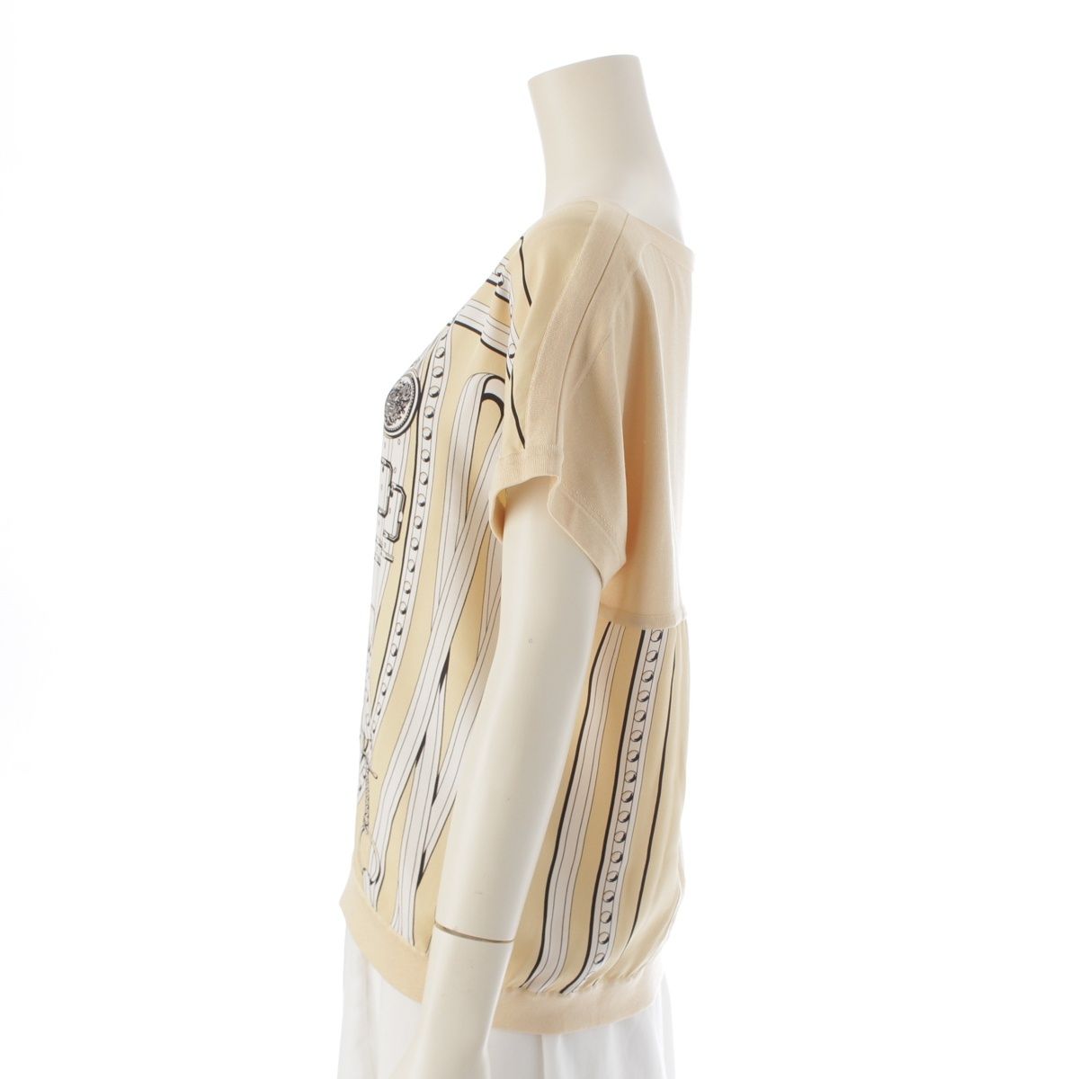 エルメス 22年 シルク コットン ツイルレーヌ 半袖 ニット