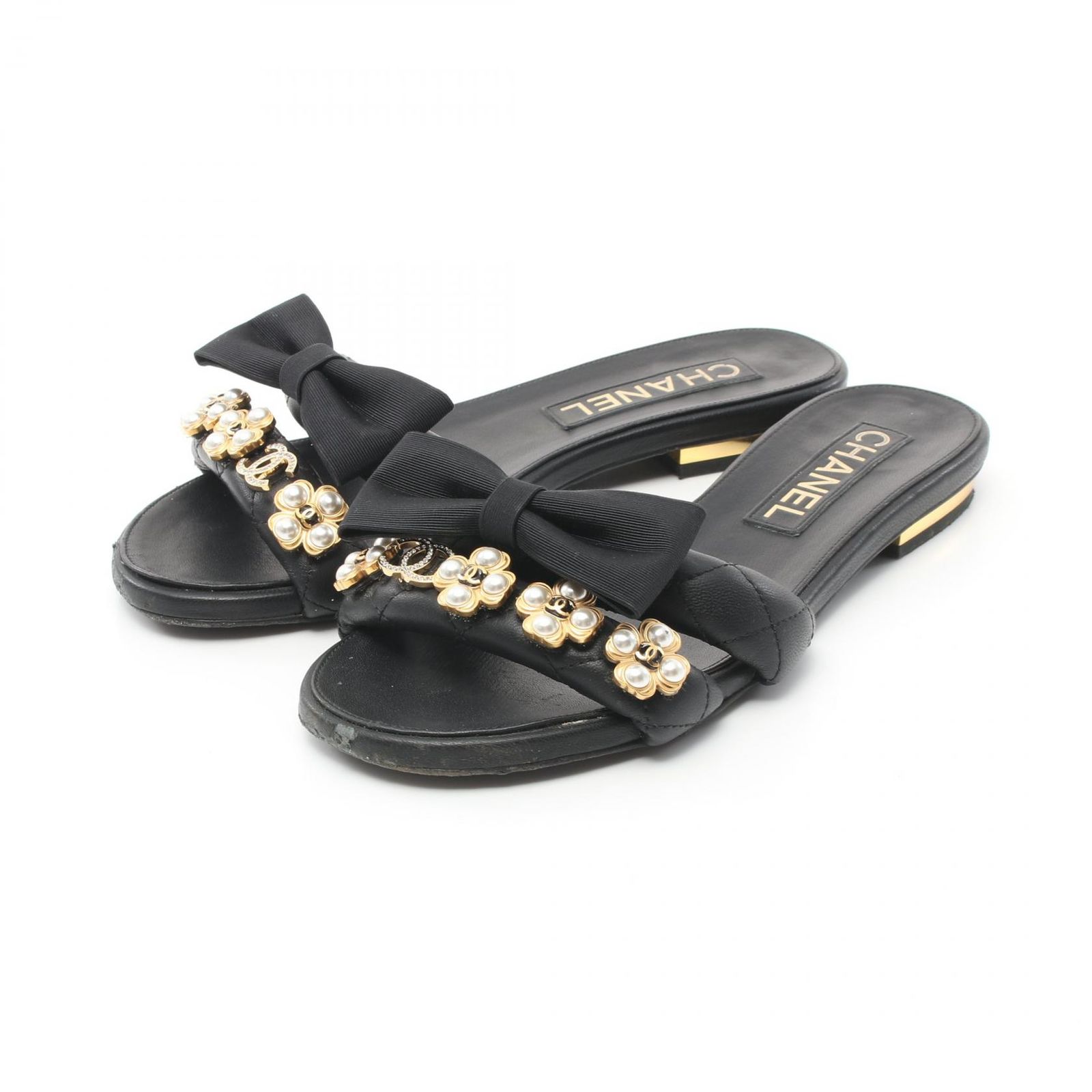 CHANEL シャネル ココマーク リボンサンダル サンダル ミュール 【公式