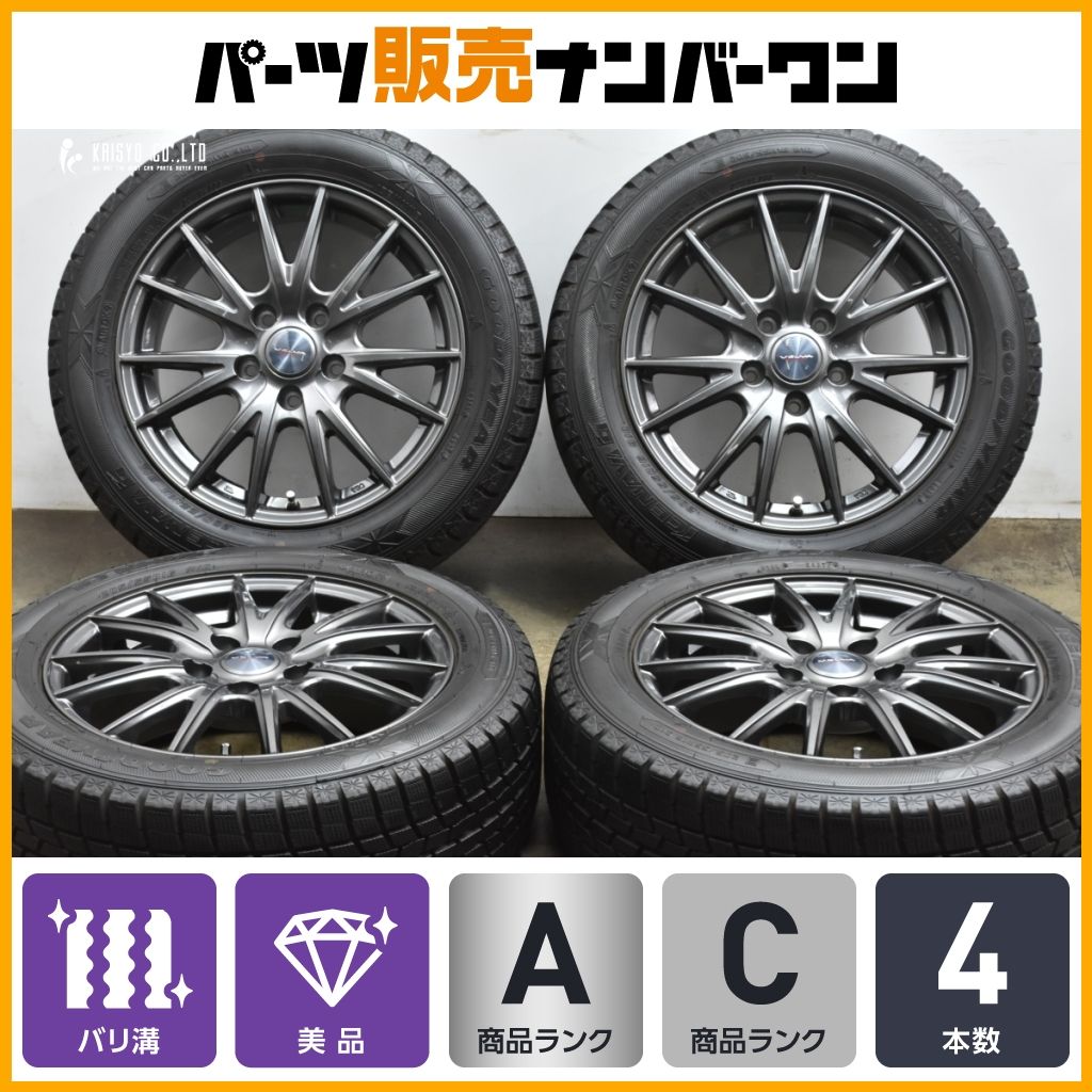 バリ溝 WEDS VELVA 16in 6.5J 47 PCD114.3 グッドイヤー アイスナビ6 205|55R16 ノア ヴォクシー ステップワゴン セレナ プレマシー