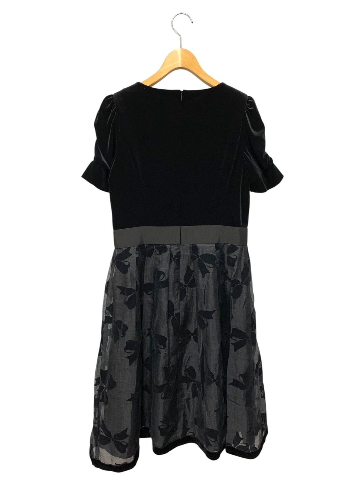 エムズグレイシー 上ベロアコンビワンピース 411512 40 ブラック 蝶 IT663ZIGEEHB