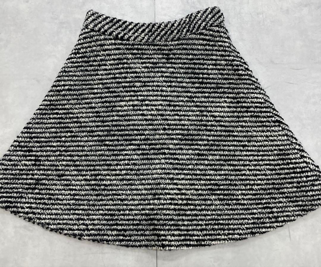 MONCLER モンクレール ツイードスカート フ ウール ハンガリー製 白黒 40