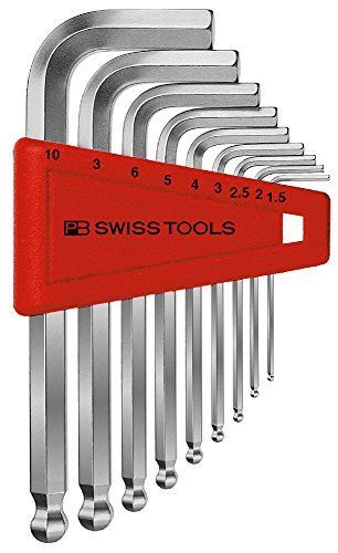 9本セット(パック無し) ピービースイスツールズ(PB Swiss Tools) 212H-10 ボール付六角棒レンチセット(パックナシ) 212H-10
