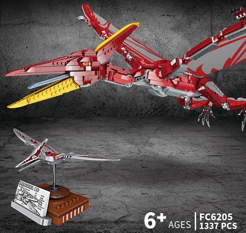 巨大翼竜 1337 個 効果音付き組み立ておもちゃ 知育玩具積み木 レゴ男の子教育モデルと互換性あり 子供用組み立ておもちゃ ジュラ紀
