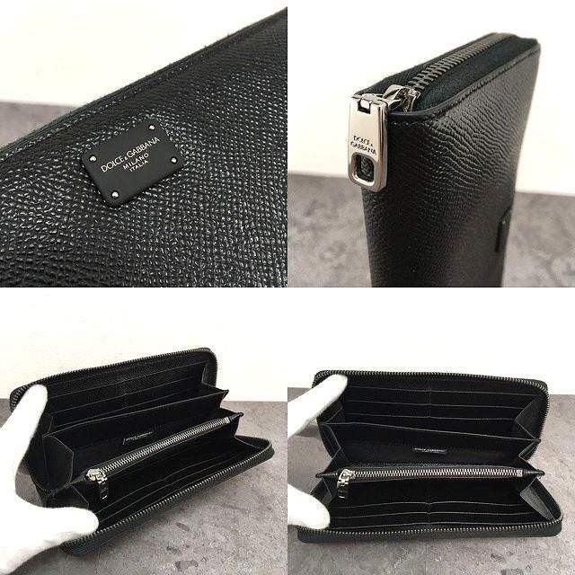 未使用品 DOLCE&GABBANA ジップウォレット 黒 76 76 ☆送料込み☆ 未使用品 DOLCE&GABBANA ジップウォレット 黒