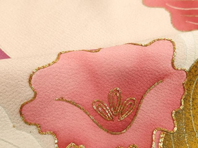 平和屋着物□豪華振袖 駒刺繍 草花文 金彩 正絹 逸品 DAAY3539cd