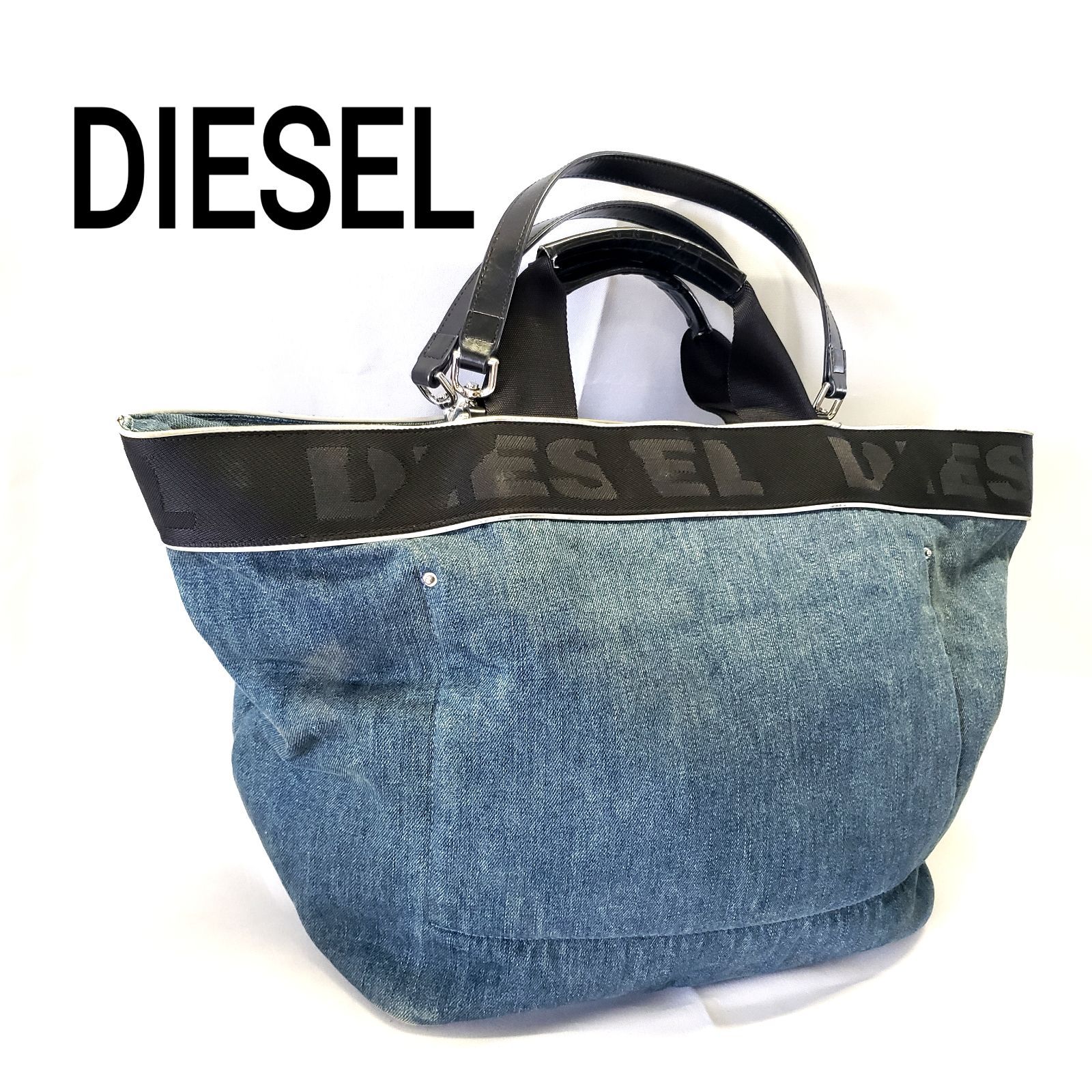 DIESEL ディーゼル デニムトートバッグ ワンショルダーバッグ ビッグ DIESEL ディーゼル デニムトートバッグ ワンショルダーバッグ ビッグ