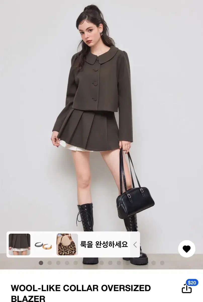Shopcider ショップサイダー セットアップ ブレザー スカート セット WOOL ー LIKE