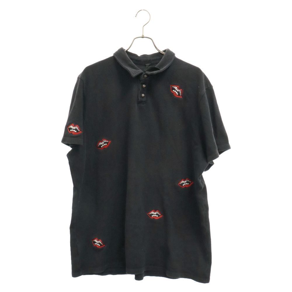 CHROME HEARTS (クロムハーツ) ×MATTY BOY Polo Shirt マッティボーイ ポロシャツ 半袖シャツ 総柄 CHOMPER  チョンパー クロスボール ブラック