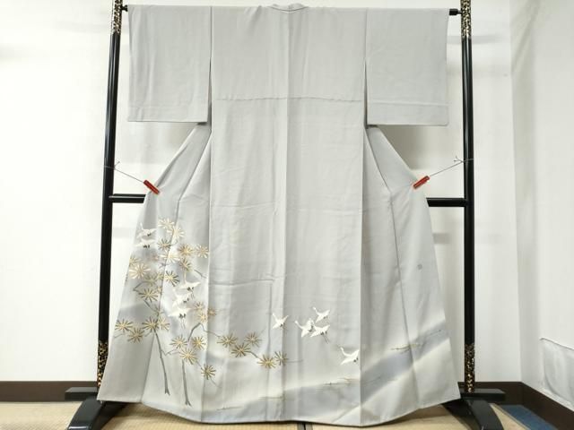 平和屋着物●訪問着　駒刺繍　雲取り枝橘松梅文　暈し染め　金彩　正絹　逸品　未使用　CAAU3137yc 平和屋着物○訪問着 駒刺繍 雲取り枝橘松梅文 暈