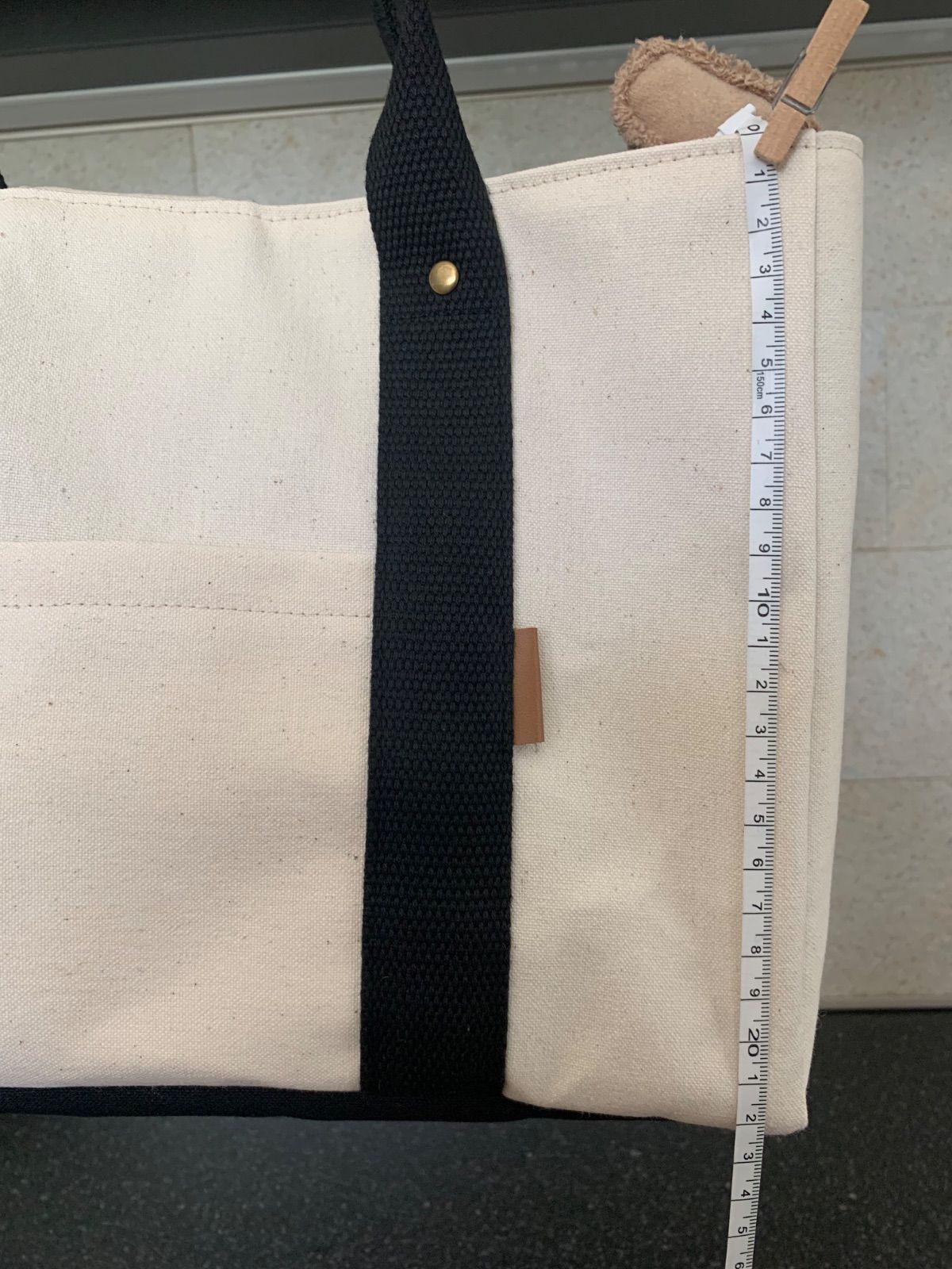 純白3つ仕切りトートバッグ　ハンドメイド　倉敷帆布　仕切り　unicoco 倉敷帆布 3つ仕切りトートバッグ グレー【 ハンドメイド 】帆布