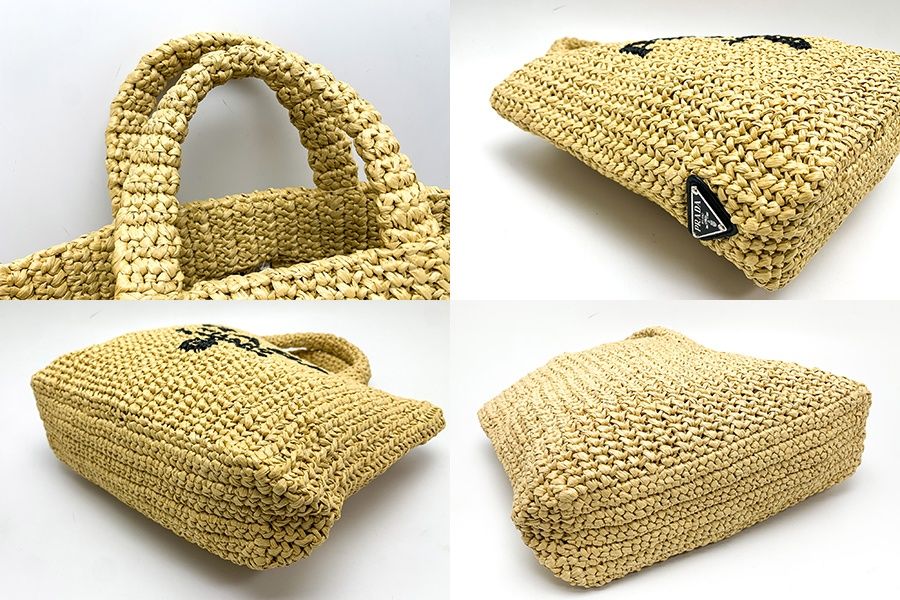 PRADA プラダ ナチュラル スモール クロシェ トートバッグ 1BG422  