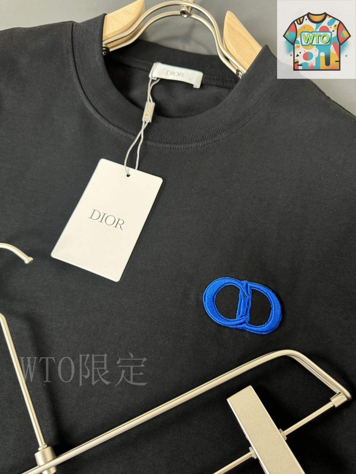 ❤最終値下❤DIOR に刺繍 CD LOGO Tシャツ Dior x Kenny Scharf CD Logo T-Shirt Black/Purple Men's