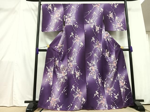 平和屋着物□上質な小紋 草花文 暈し染め 金彩 正絹 逸品 未使用