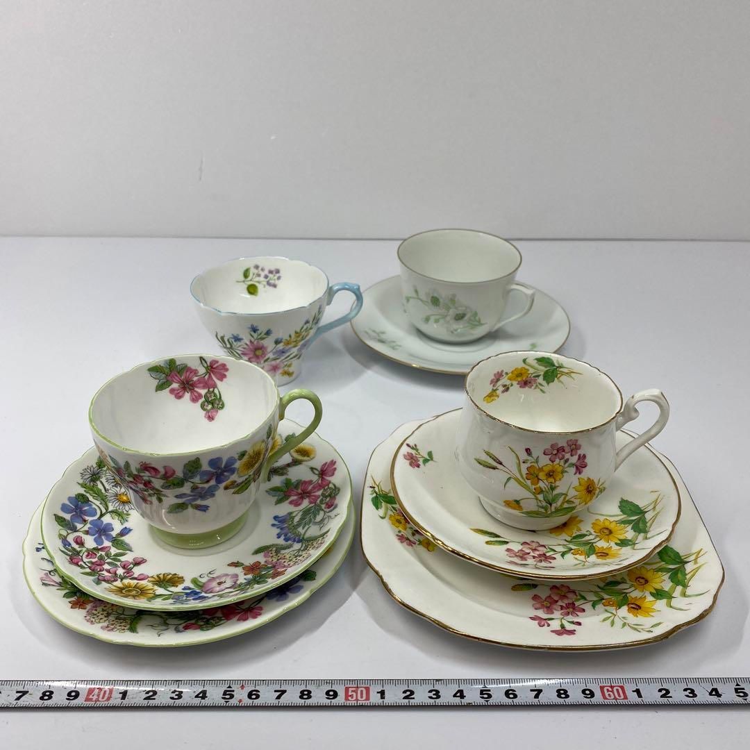 シェリー等アンティーク カップ-ソーサーなど4客 東さ5-1024