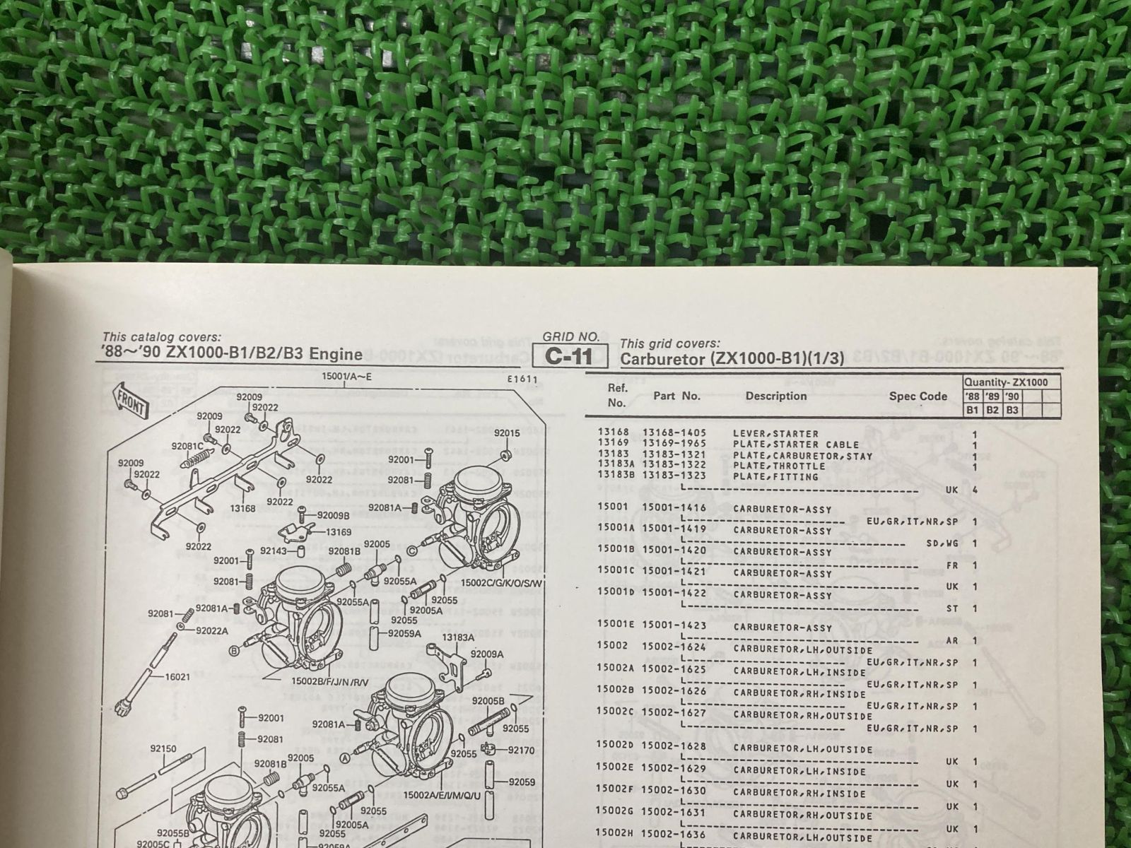 ZX-10 パーツリスト カワサキ 正規 中古 バイク 整備書 ZX1000