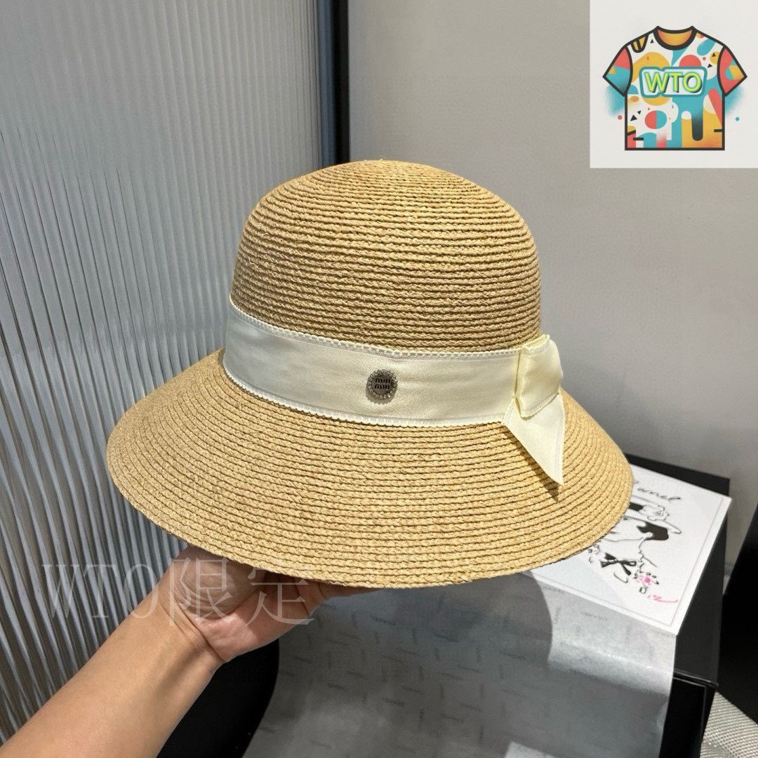 MiuMiu(ミュウミュウ) ストローハット(レディース) - 海外通販のBUYMA