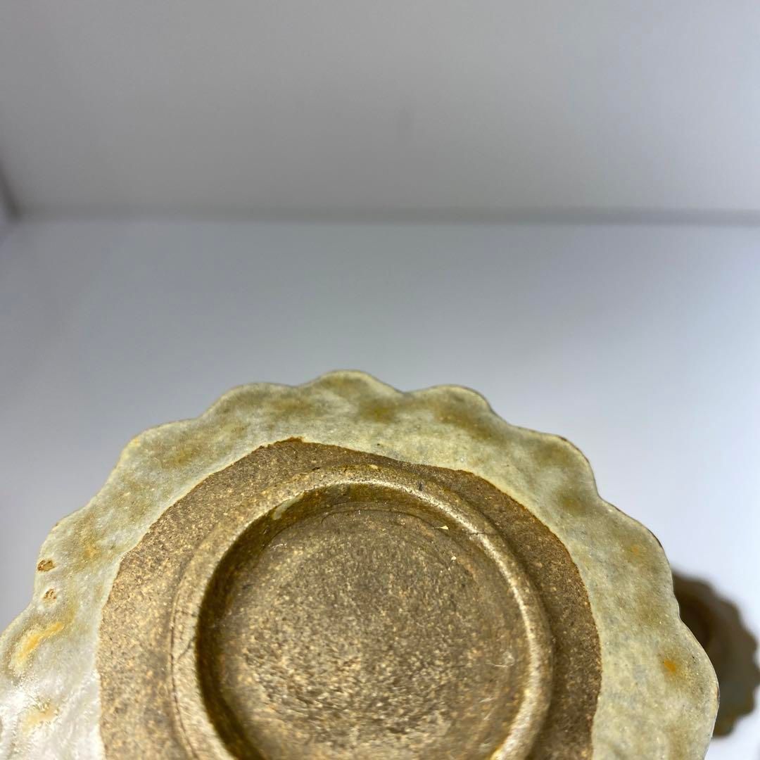 江戸中期　御深井焼　菊形小皿6枚　木箱付　横幅約7㎝　東Y6-0410☆2F 江戸中期 御深井焼 菊形小皿6枚 木箱付 横幅約7㎝ 東Y6-0410☆2F