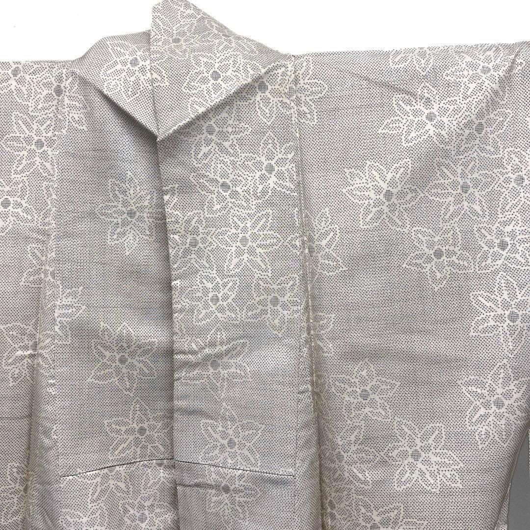 小紋 白大島紬 花模様 ホワイト 着物 082w d - メルカリ