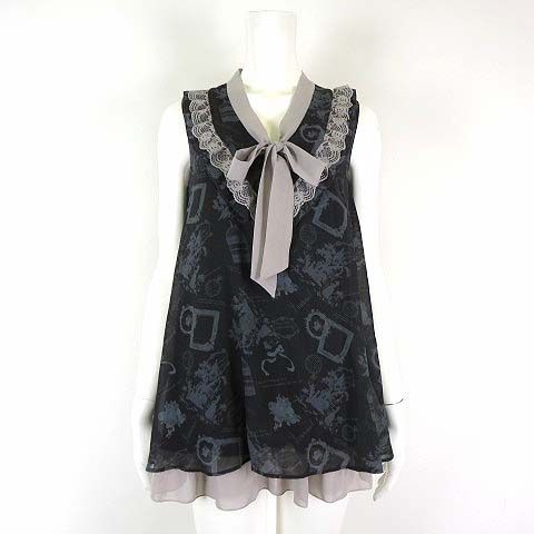 アクシーズファム axes femme メルヘン柄 ボウタイ チュニック 