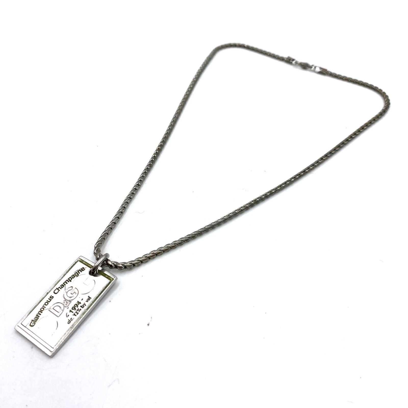 美品】DOLCE&GABBANA シルバー ドッグタグ ネックレス チョーカー