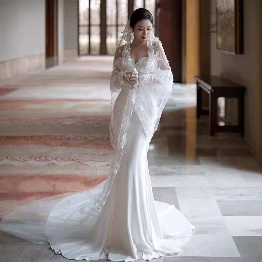 2025 缎面魚尾フランス風婚紗