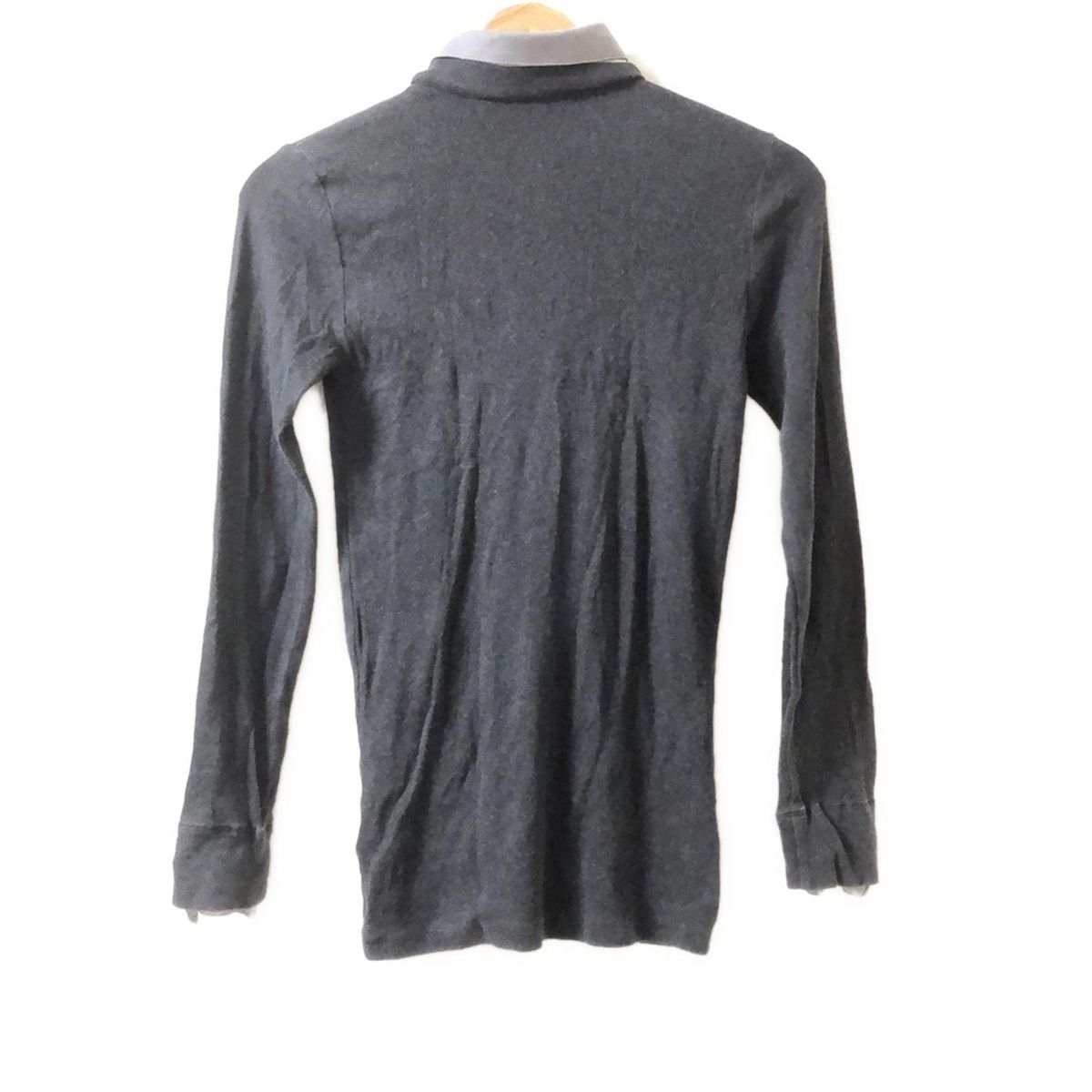 BRUNELLO CUCINELLI グレー 長袖 Tシャツ Brunello Cucinelli - Heather Gray Ribbed Cotton Long Sleeve