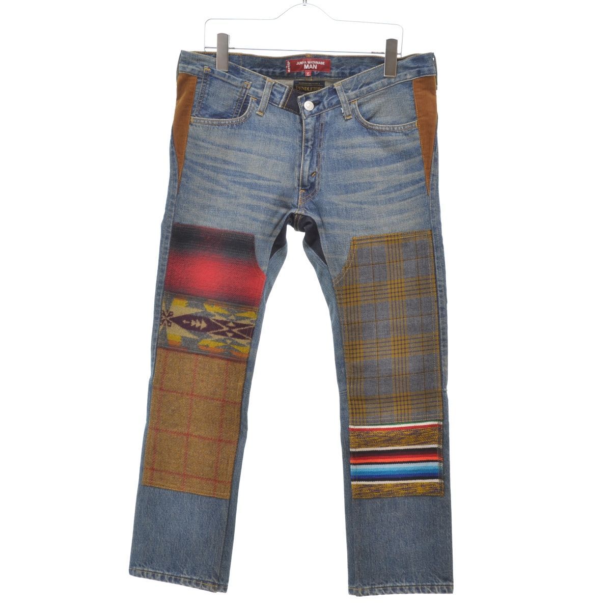 【JUNYA WATANABE MAN × LEVIS × PENDLETON / ジュンヤワタナベ コムデギャルソン マン × リーバイス ×  ペンドルトン】22AW AD2022 WJ-P203 503 綿デニム×多素材MIXデニムパンツ