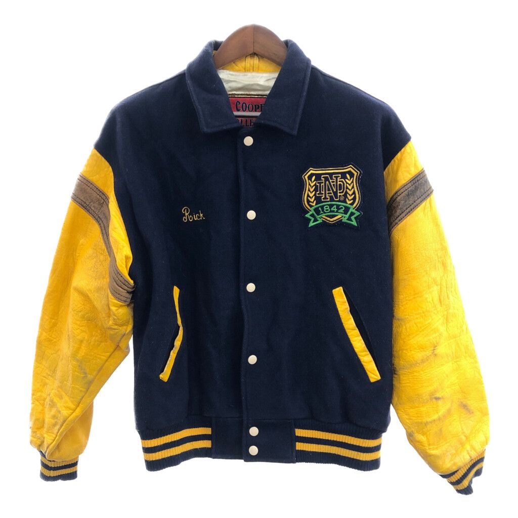 s997 新品アンダーアーマー NCAAカレッジ ノートルダム大学 ジャケット 90年代 USA製 COOPER COLLEGIATE ノートルダム大学 ウール スタジアム