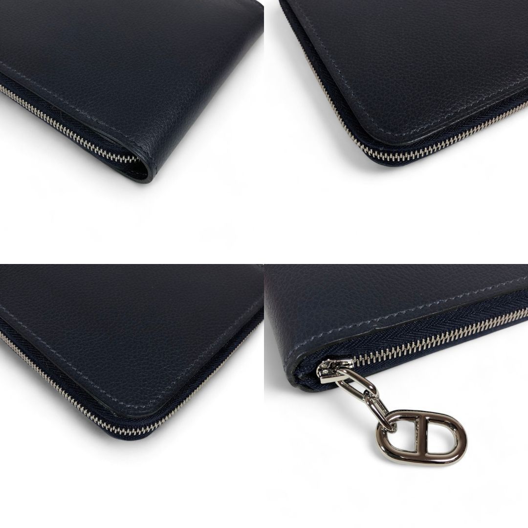 刻印W エルメス HERMES ジップアンゴーⅡ シェーヌダンクル ブルー 
