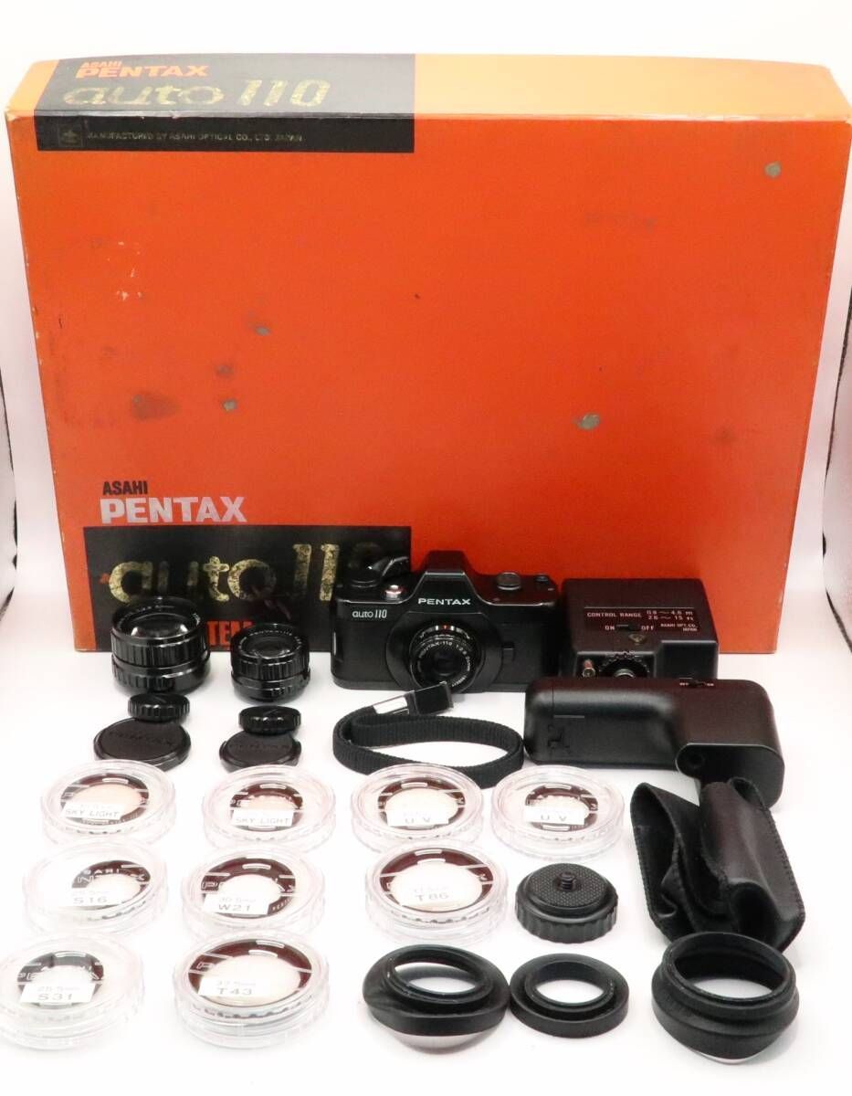#247★動作品★PENTAX AUTO 110 レンズ2本セット ☆ペンタックス PENTAX auto 110 レンズセット 元箱・付属品多数