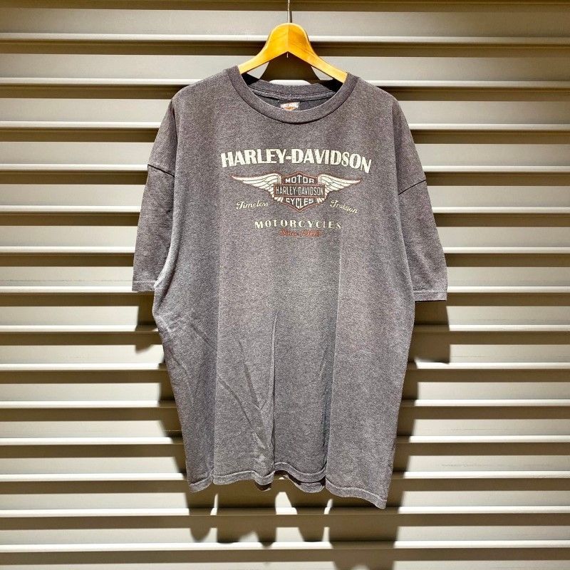 ハーレーダビッドソン HARLEY-DAVIDSON Tシャツ 半袖 ロゴ 両面プリント サイズ：メンズ 3XL ビッグサイズ グレー【PI】