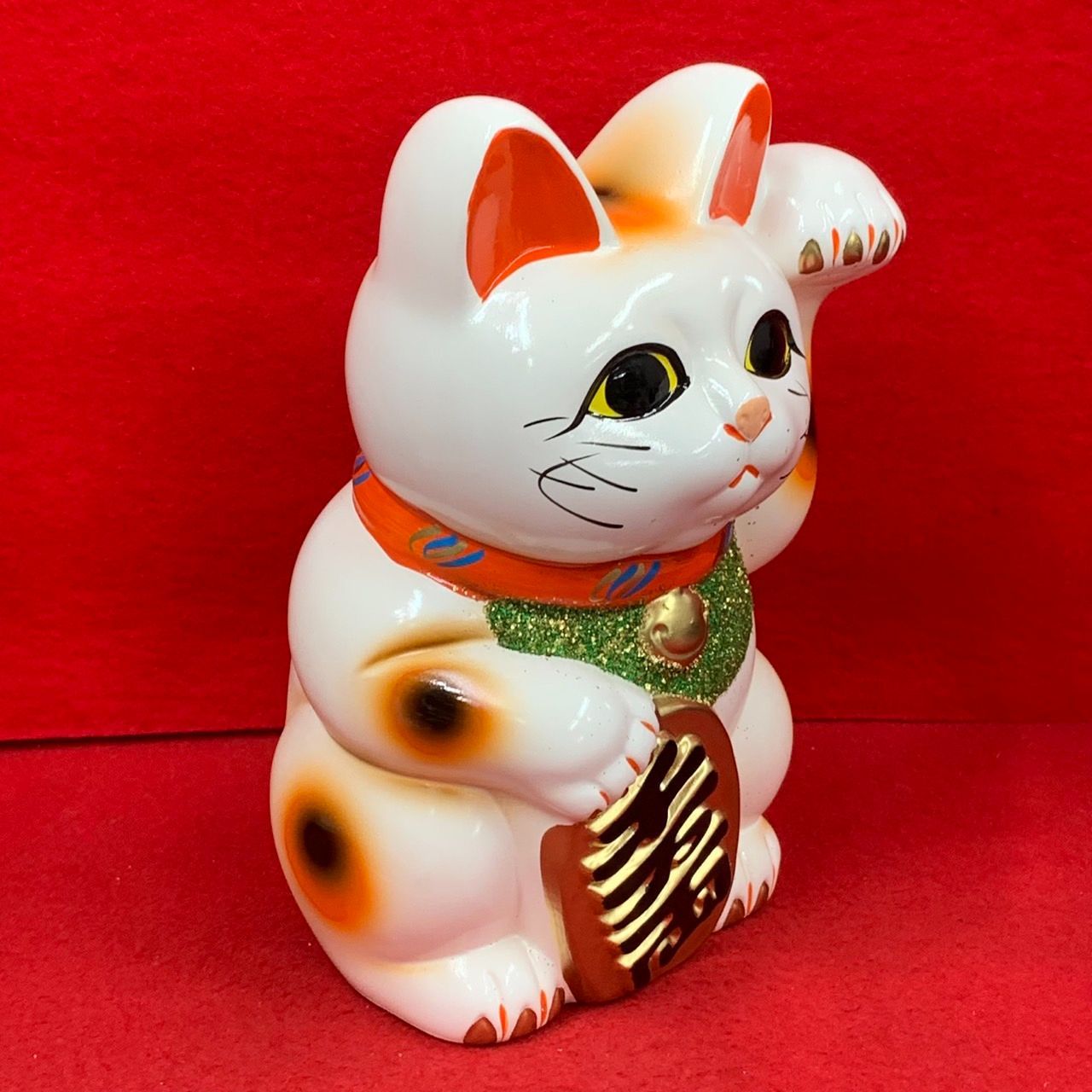 招き猫　41cm 左手招き　左手「人」「お客」を招く 縁起物 昭和レトロ　常滑焼 新品】常滑焼 招き猫 6号 左手 白 来福招福 送料込 - メルカリ