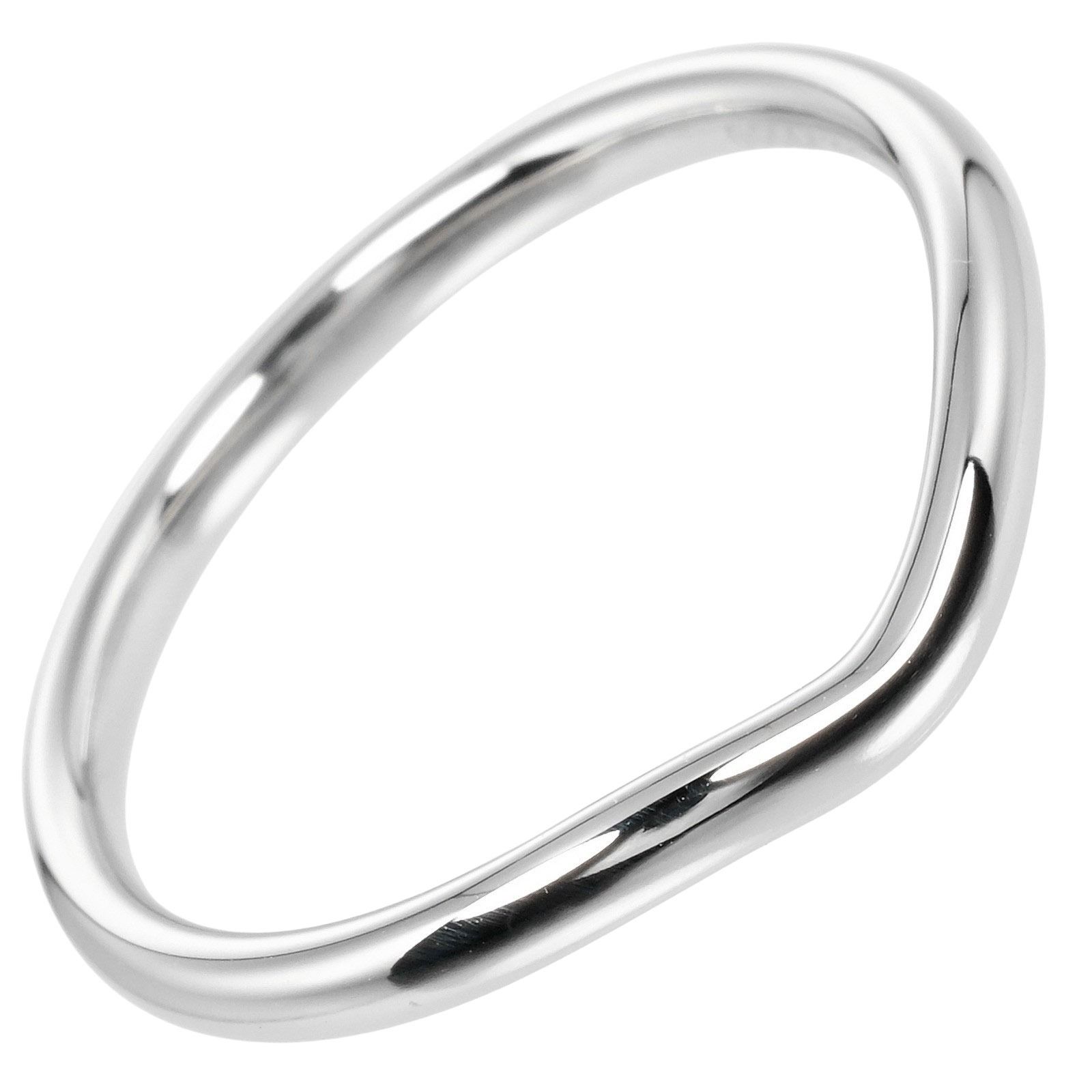 TIFFANY&Co.】ティファニー カーブド バンド 2mmモデル Pt950プラチナ 