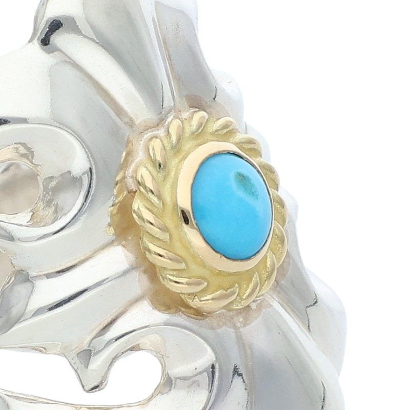 ゴローズ 金縄ターコイズ付きキャスト リング メンズ 25号