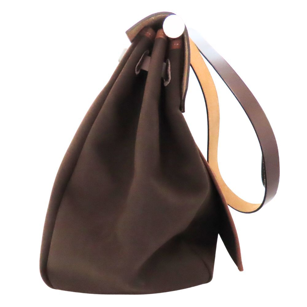 ≪ げ≫ HERMES エルメス エールバッグ ジップ50 ブラウン 茶色 コットン Y刻印 2020年 キャンバスレザー シルバー金具 大容量 トラベルバッグ ワンハンドル ショルダーバッグ 2WAY A2300254 無料ギフトラッピング承ります