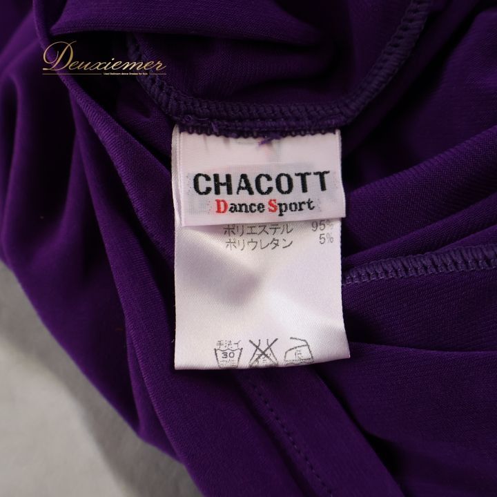 【社交ダンス】チャコット  Dance パープルペイズリー調トップス 社交ダンス 衣装 トップス ブラウス パープル系 チャコット