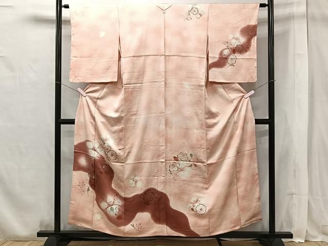 平和屋着物□訪問着 相良刺繍 御所車花文 暈し染め 正絹 逸品