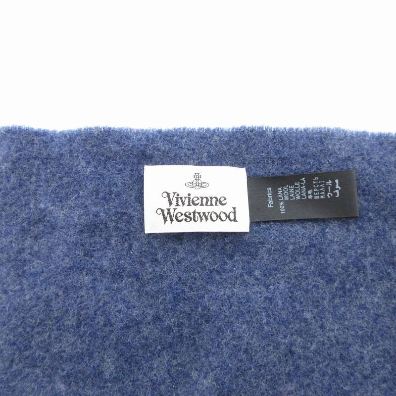 美品 ヴィヴィアンウエストウッド マフラー フリンジ ウール ロゴ刺繍 オーブ ヴィヴィアンウエストウッド マフラー オーブ ロゴ刺繍 男女兼用