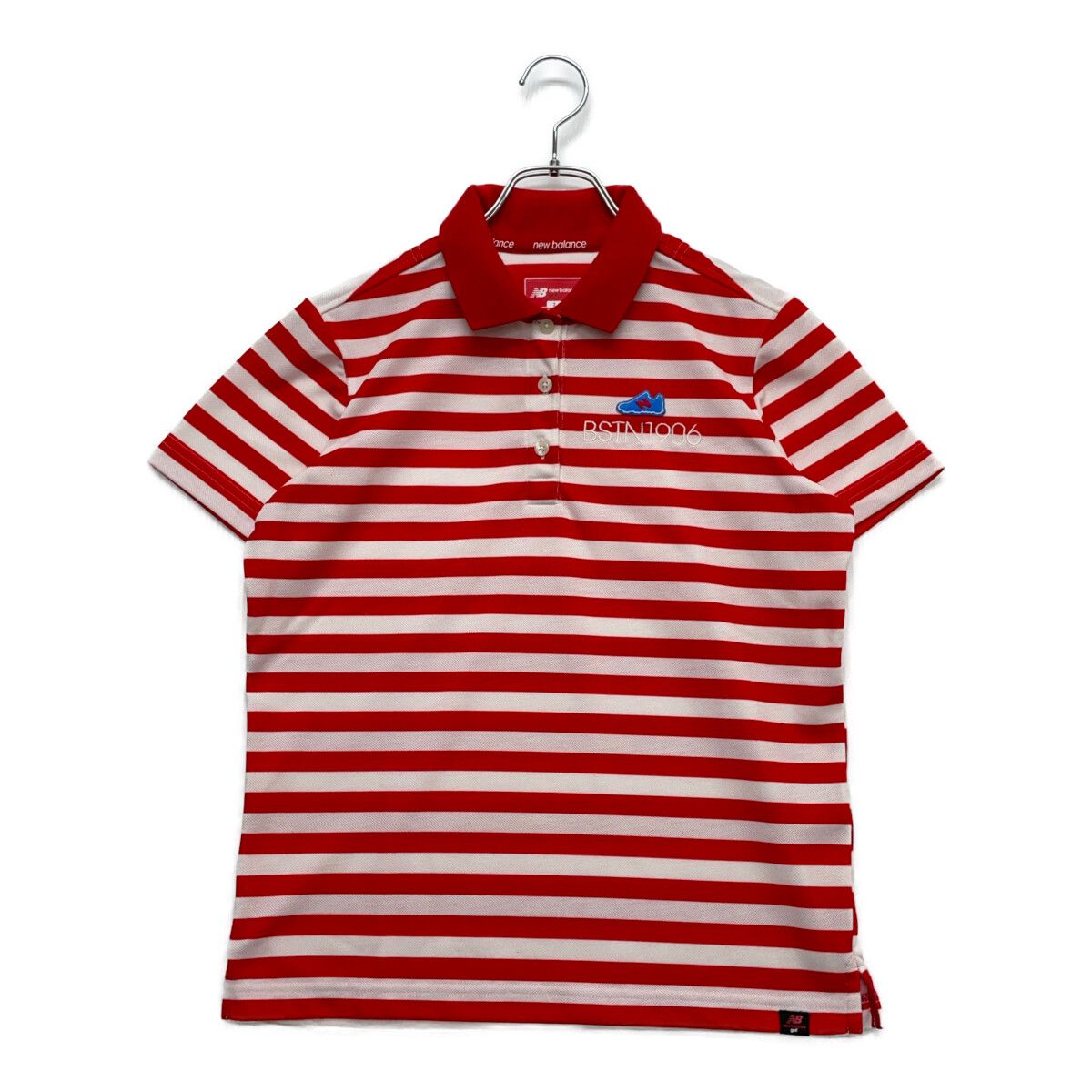 【美品】NEW BALANCE GOLF ゼブラボーダー柄 半袖ポロシャツ L 美品】NEW BALANCE GOLF ゼブラボーダー柄 半袖ポロシャツ L
