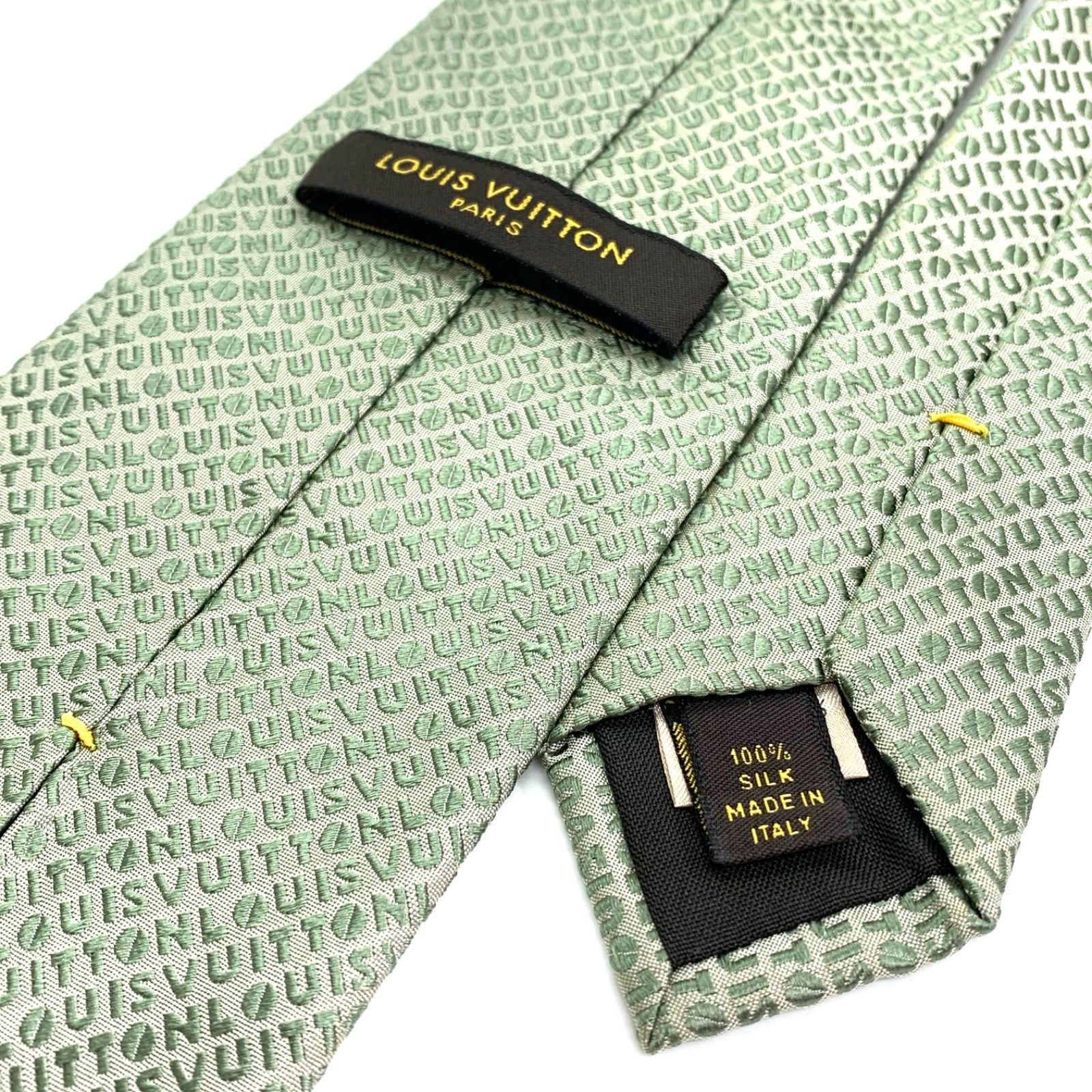 LOUIS VUITTON ネクタイ モノグラム グリーン LV模様 総柄 高級